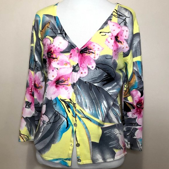 Pull Cardigan Pierri New York Femme – Taille 2X – Noir Et Blanc à Sequins Fins